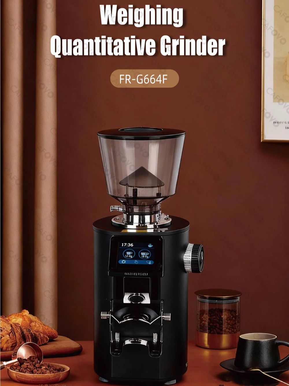 Coffee Grinder Burr Flat - CAFOVO G664F 전문가용 정량 커피 그라인더