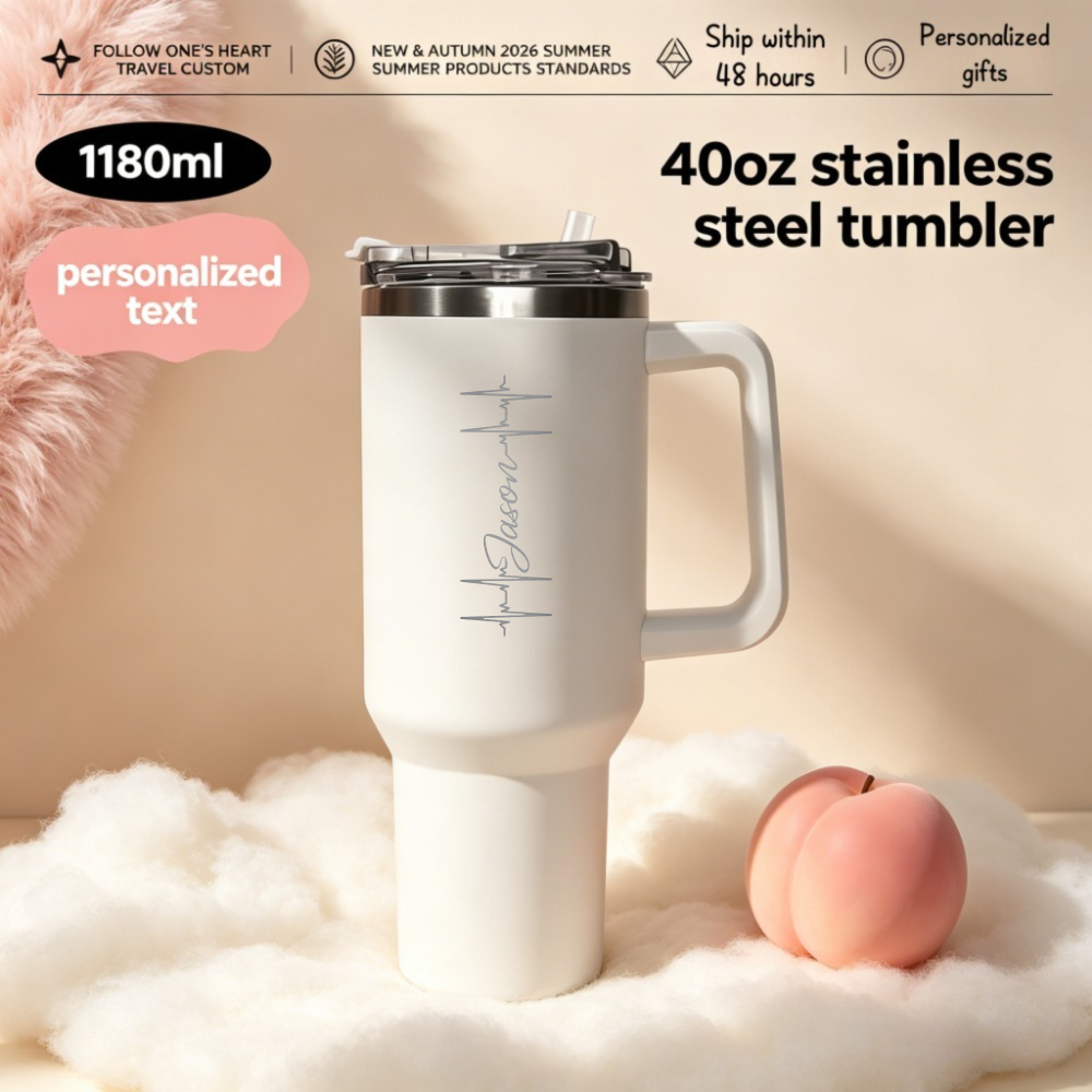 Coffee Equipment Camping - 1리터 용량의 맞춤형 문구가 새겨진 스테인리스