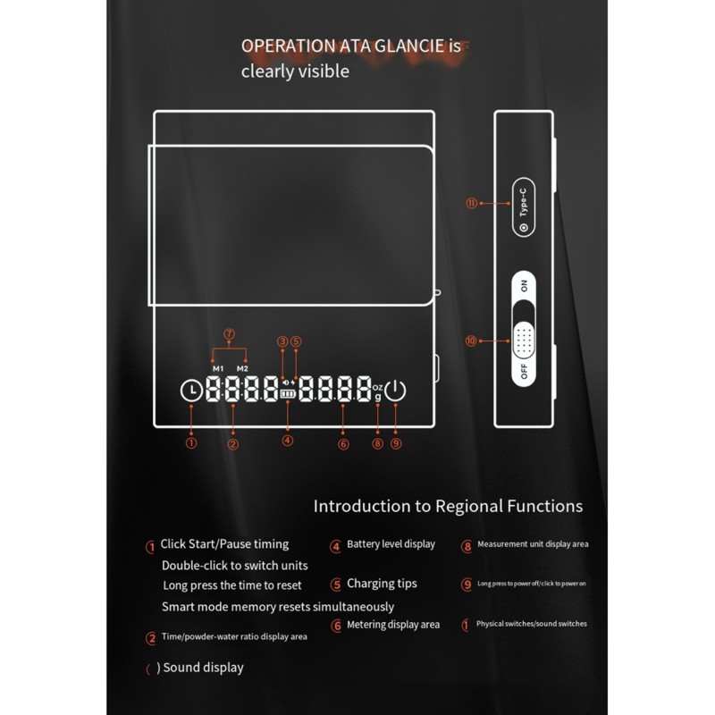 EYFL-블랙 커피 스케일 0.1G 정밀 USB 충전식 - Scale Drip Timer 리뷰 및 가격