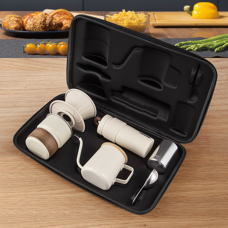 손으로 끓인 커피포트 세트, 휴대용 커피머신, 야외 캠 - Coffee Equipment Gift Set 리뷰 및 가격