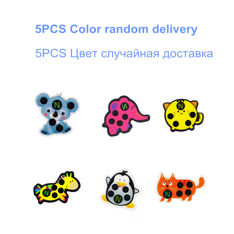 5pcs 아기 귀여운 만화 동물 스티커 이마 머리 스트 - Temperature Strip Thermometer 리뷰 및 가격