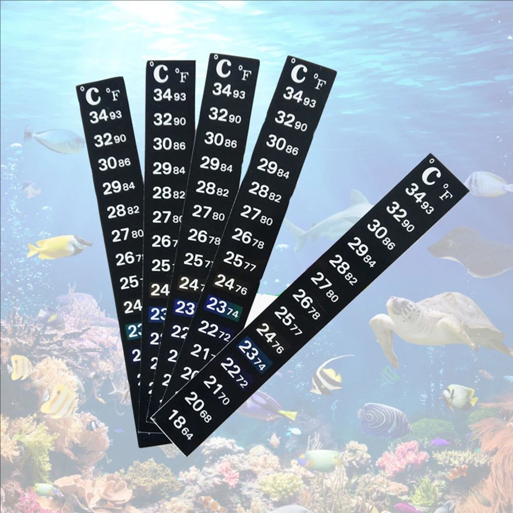 5Pcs/10Pcs 수족관 물고기 탱크 스트립 스틱온  - Temperature Strip Thermometer 리뷰 및 가격