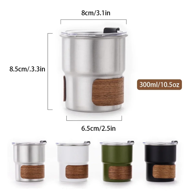 뚜껑이 달린 스테인레스 스틸 커피 캠핑 머그잔, 야외  - Coffee Equipment Camping 리뷰 및 가격