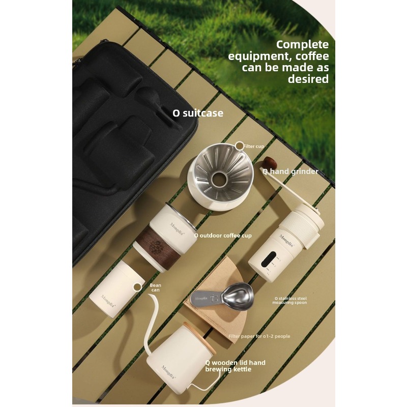 핸드 브루드 커피 포트 세트, 휴대용 야외 여행 캠핑  - Coffee.Equipment Parts 리뷰 및 가격