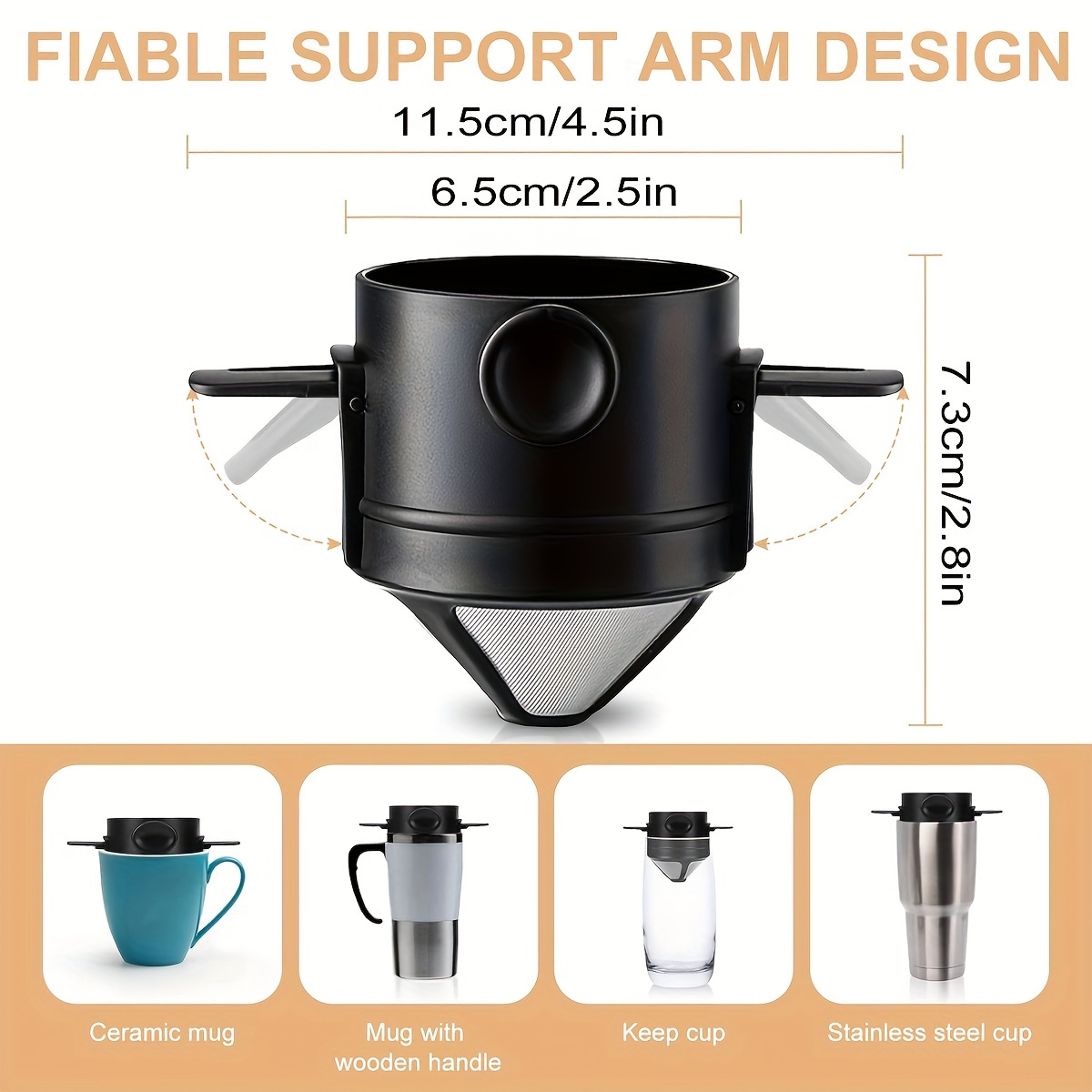 커피 필터 컵 휴대용 재사용 가능한 커피 메이커 필터  - Coffee Equipment Camping 리뷰 및 가격